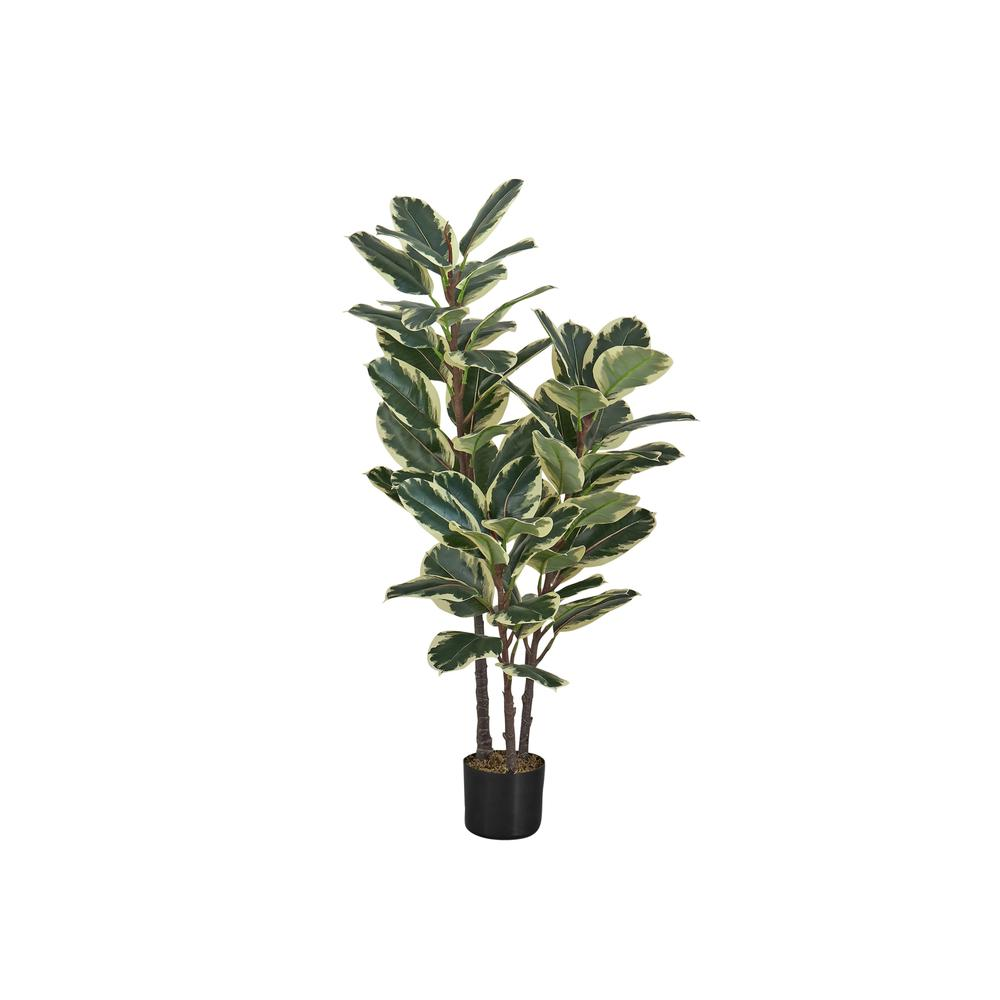 Artificial Plant, 47" Tall, Oak Tree, Decorative, Green Leaves, Black Pot - WhatYouNeedSales