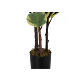 Artificial Plant, 47" Tall, Oak Tree, Decorative, Green Leaves, Black Pot - WhatYouNeedSales