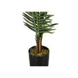 Artificial Plant, 47" Tall, Palm Tree, Decorative, Green Leaves, Black Pot - WhatYouNeedSales