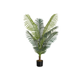 Artificial Plant, 47" Tall, Palm Tree, Decorative, Green Leaves, Black Pot - WhatYouNeedSales