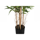 Artificial Plant, 50" Tall, Bamboo Tree, Green Leaves, Black Pot - WhatYouNeedSales