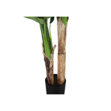 Artificial Plant, 55" Tall, Banana Tree, Decorative, Green Leaves, Black Pot - WhatYouNeedSales