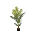 Artificial Plant, 57" Tall, Palm Tree, Decorative, Green Leaves, Black Pot - WhatYouNeedSales