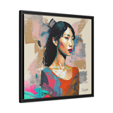 Asian Lady Beautiful Portrait Canvas Wall Art With Frame - WhatYouNeedSales