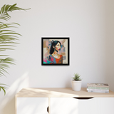 Asian Lady Beautiful Portrait Canvas Wall Art With Frame - WhatYouNeedSales