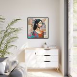 Asian Lady Beautiful Portrait Canvas Wall Art With Frame - WhatYouNeedSales