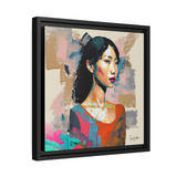 Asian Lady Beautiful Portrait Canvas Wall Art With Frame - WhatYouNeedSales