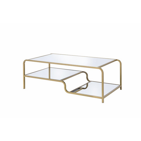 Astrid Coffee Table, Gold & Mirror - WhatYouNeedSales