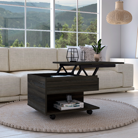 Babel Lift Top Coffee Table, Caster, One Shelf - WhatYouNeedSales