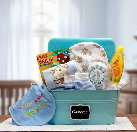 Baby Basics Gift Pail Blue - Baby Bath Set - Baby Boy Gift