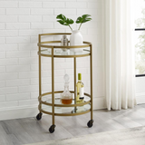 Bailey Round Bar Cart Gold - WhatYouNeedSales