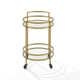 Bailey Round Bar Cart Gold - WhatYouNeedSales