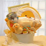 Bath Time Baby New Baby Basket-Yellow - baby bath set -  new baby gift basket - baby gift baskets - baby shower gifts - WhatYouNeedSales