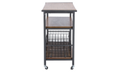 Baxton Studio Lancashire Brown Wood & Metal Kitchen Cart - WhatYouNeedSales