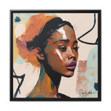 Beautiful African Woman Portrait Canvas Wall Art With Frame - WhatYouNeedSales