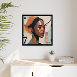 Beautiful African Woman Portrait Canvas Wall Art With Frame - WhatYouNeedSales