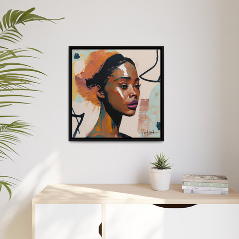 Beautiful African Woman Portrait Canvas Wall Art With Frame - WhatYouNeedSales