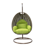 Beige Wicker Hanging Egg Swing Chair - Comfortable Outdoor