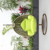 Beige Wicker Hanging Egg Swing Chair - Comfortable Outdoor