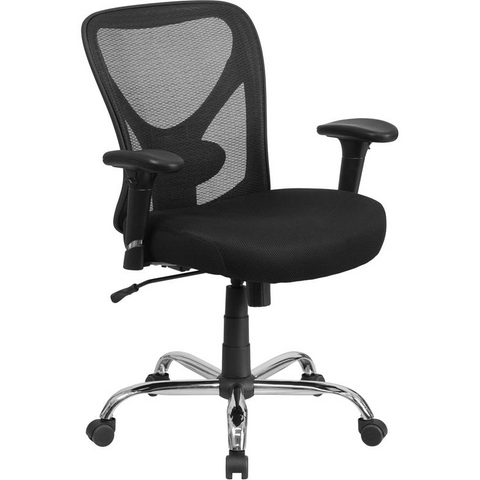 Big & Tall Office Chair | Adjustable Height Mesh Swivel Office Chair with Wheels - WhatYouNeedSales