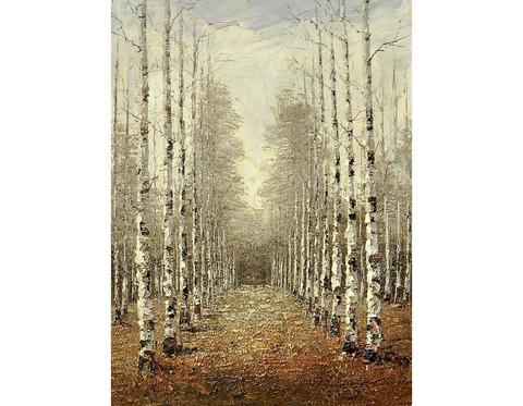 Birch Knife Art Painting Green Tree - WhatYouNeedSales