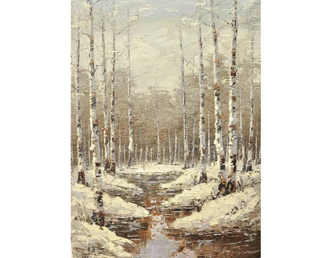 Birch Knife Art Painting Yellow Tree - WhatYouNeedSales