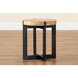 Black Finished Metal End Table - Industrial Charm