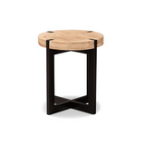 Black Finished Metal End Table - Industrial Charm