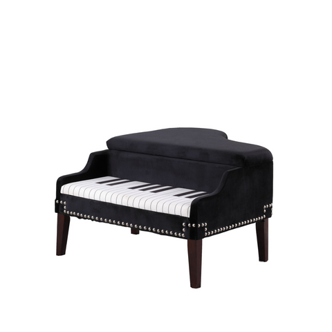 "Black Velour Baby Grand Piano Storage Bench" - WhatYouNeedSales