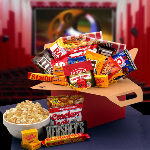 Blockbuster Night Movie Care Package with 10.00 Redbox Gift Card - movie night gift baskets -  movie night - movie night gift baskets for families - WhatYouNeedSales