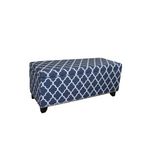 "Blue and White Quatrefoil Storage Bench" - WhatYouNeedSales