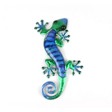 Blue & Green Striped Gecko Metal Wall Art - WhatYouNeedSales