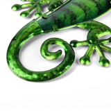 Blue & Green Striped Gecko Metal Wall Art - WhatYouNeedSales