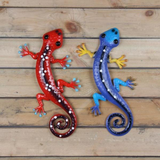 Blue & Red Gecko Metal Wall Art - WhatYouNeedSales