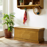 Brennan Storage Bench Natural/Tan - Bench, 2 Wicker Basekets - WhatYouNeedSales