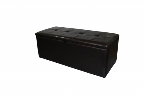 "Brown Faux Leather Storage Bench" - WhatYouNeedSales