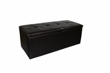 "Brown Faux Leather Storage Bench" - WhatYouNeedSales