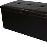 "Brown Faux Leather Storage Bench" - WhatYouNeedSales