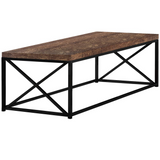 COFFEE TABLE - BROWN RECLAIMED WOOD-LOOK / BLACK METAL - WhatYouNeedSales