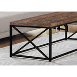 COFFEE TABLE - BROWN RECLAIMED WOOD-LOOK / BLACK METAL - WhatYouNeedSales