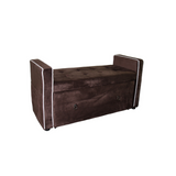 "Brown Suede Shoe Storage Bench with Drawer" - WhatYouNeedSales