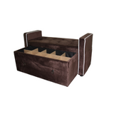 "Brown Suede Shoe Storage Bench with Drawer" - WhatYouNeedSales