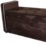 "Brown Suede Shoe Storage Bench with Drawer" - WhatYouNeedSales