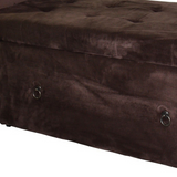 "Brown Suede Shoe Storage Bench with Drawer" - WhatYouNeedSales