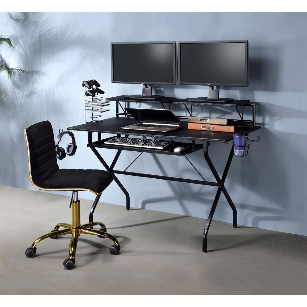 Hartman Computer Desk with 2 Shelf and Keyboard Tray - Ember Workspace - WhatYouNeedSales