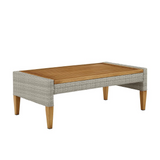 Capella Outdoor Wicker Coffee Table Gray/Acorn - WhatYouNeedSales