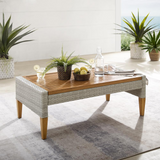 Capella Outdoor Wicker Coffee Table Gray/Acorn - WhatYouNeedSales