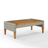 Capella Outdoor Wicker Coffee Table Gray/Acorn - WhatYouNeedSales