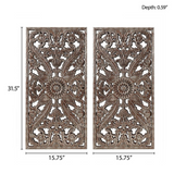 Carved Wall Panel 2 Piece Set, MP95B-0263 - WhatYouNeedSales