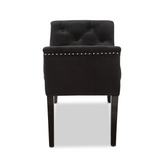 Chandelle Luxe and Contemporary Black Velvet Upholstered Bench - WhatYouNeedSales